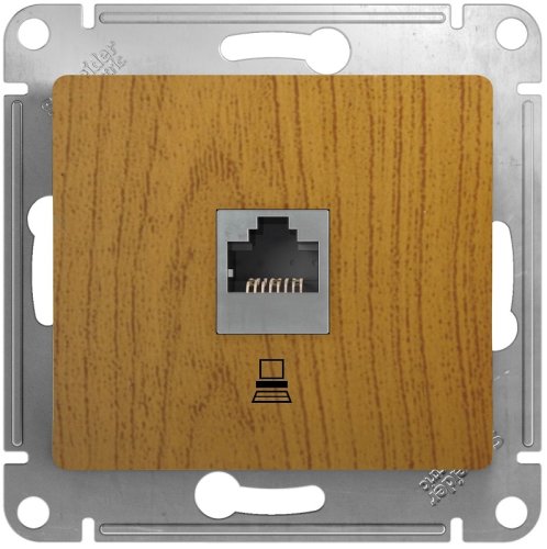 Розетка компьютерная без рамки Systeme Electric Glossa 1-м. RJ45 5e дерево фото Розетка компьютерная без рамки Systeme Electric Glossa 1-м. RJ45 5e дерево картинка